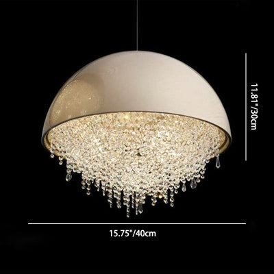 Modern Luxury Round Crystal Iron 3/4/5/6-Light Chandelier For Living Room