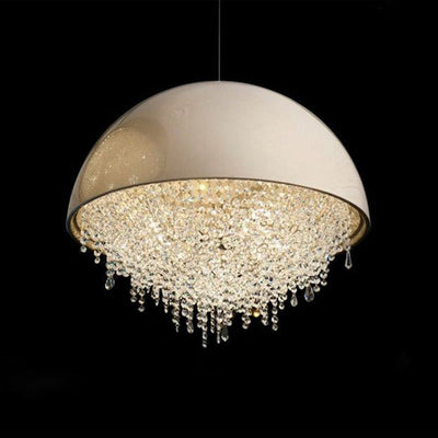 Modern Luxury Round Crystal Iron 3/4/5/6-Light Chandelier For Living Room