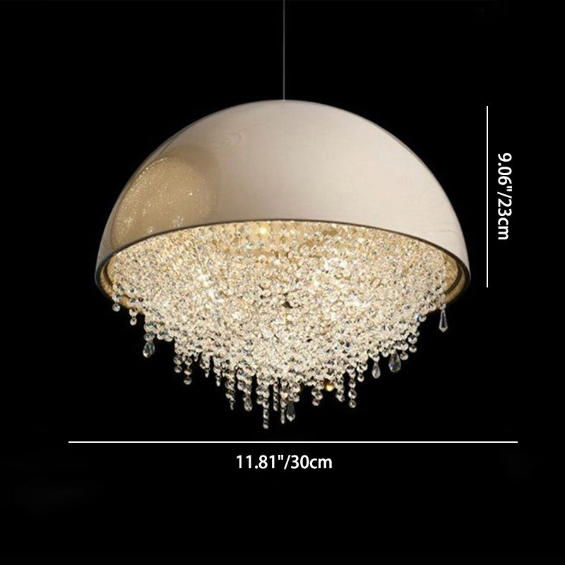 Modern Luxury Round Crystal Iron 3/4/5/6-Light Chandelier For Living Room