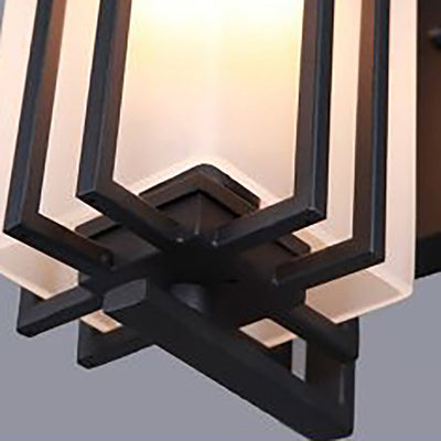 Modern Minimalist Waterproof Rectangular Alloy Glass 1-Light Wall Sconce Lamp For Outdoor Patio