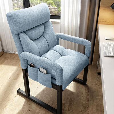 Modern Minimalist Rectangle Half Round Lift Cotton Linen Metal Desk Chair Backrest Arm For Home Office