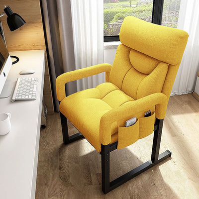 Modern Minimalist Rectangle Half Round Lift Cotton Linen Metal Desk Chair Backrest Arm For Home Office