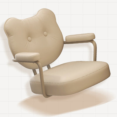 Contemporary Creative Square Upholstered Bear PU Leather Stainless Steel Vanity Stool Backrest For Bedroom