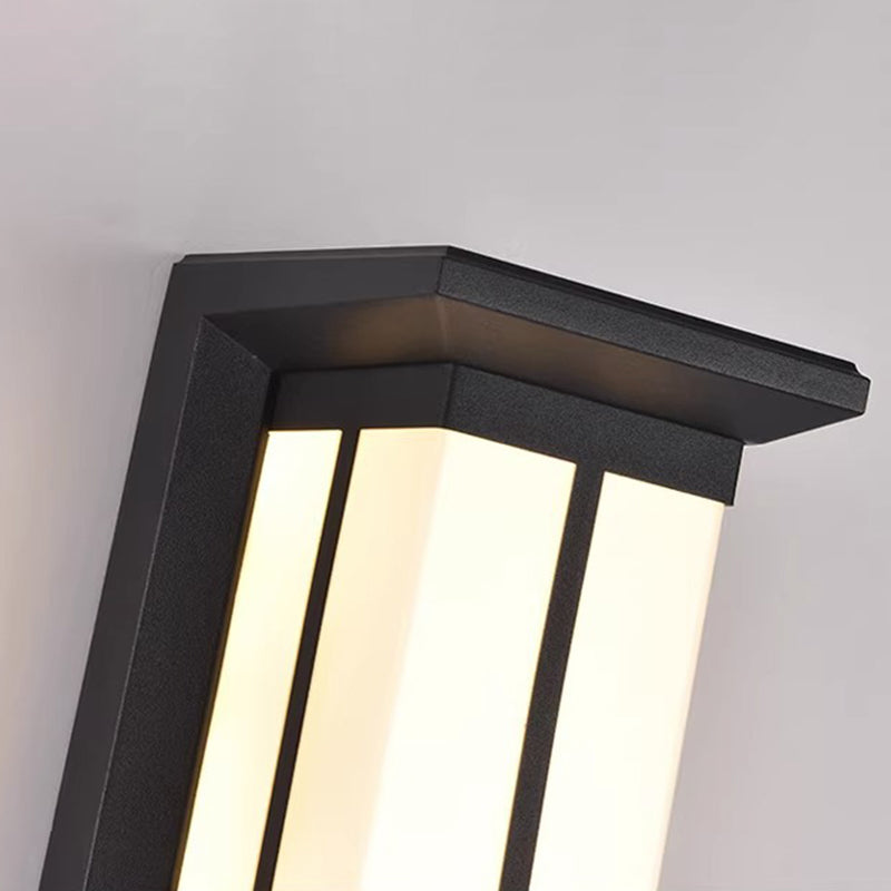 Modern Industrial Cuboid Aluminum Acrylic LED Waterproof Outdoor Wall Sconce Lamp For Outdoor Patio