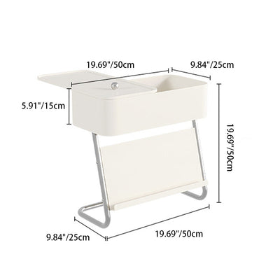 Mesa auxiliar rectangular de acero inoxidable de simplicidad contemporánea con 1 cajón para sala de estar 