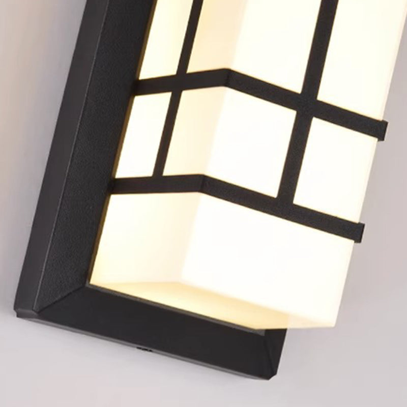 Modern Industrial Cuboid Aluminum Acrylic LED Waterproof Outdoor Wall Sconce Lamp For Outdoor Patio