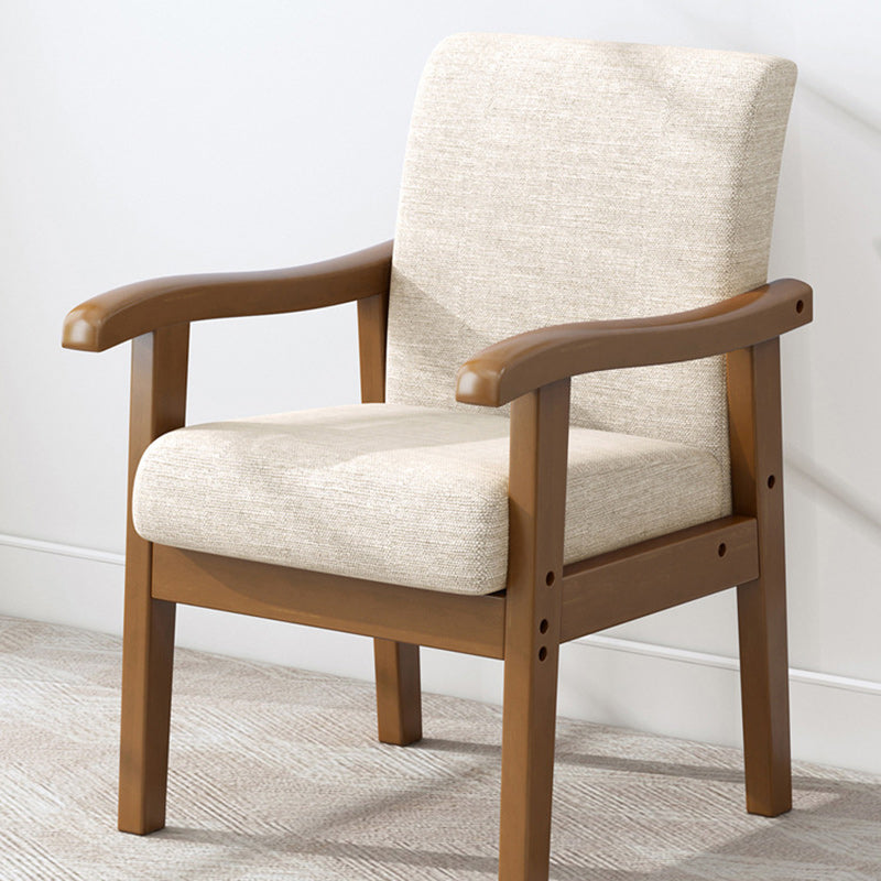 Modern Simplicity Rubber Wood Cotton And Linen Fabric Sponge Square Accent Chair & Table Set For Living Room