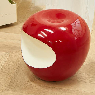 Modern Art Deco Apple Round Resin Chair Backless Armless For Bedroom