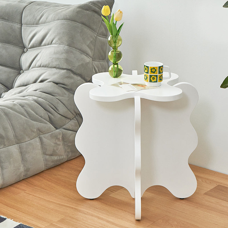 Contemporary Creative Wave Petal Wooden Fiberboard End Table For Living Room