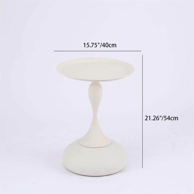 Modern Minimalist Round Orb Stone Stainless Steel Metal End Table 1-Tier For Living Room