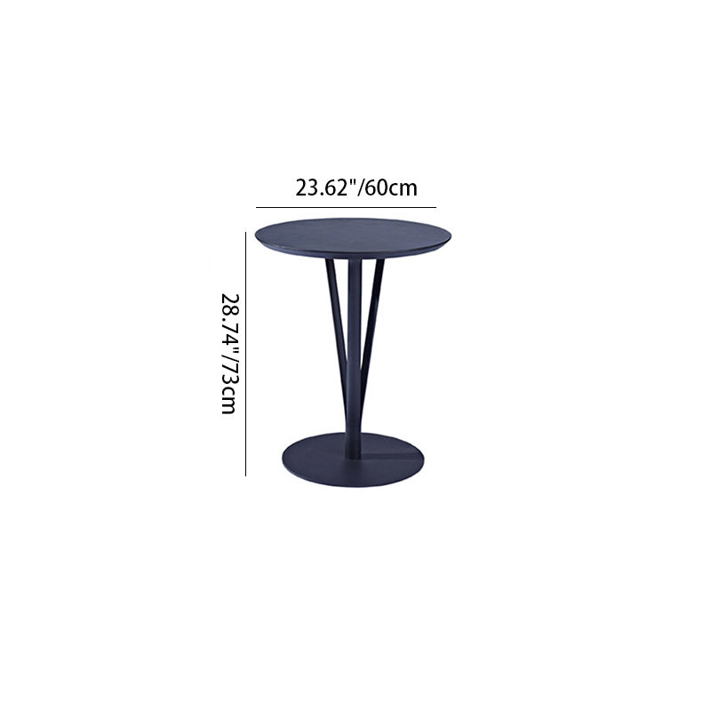 Modern Minimalist Round Iron Steel Plate Bar Table For Dining Room