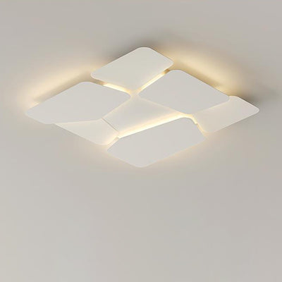 Contemporary Scandinavian Square Rectangle Spliced Iron Acrylic LED Flush Mount Ceiling Light For Bedroom