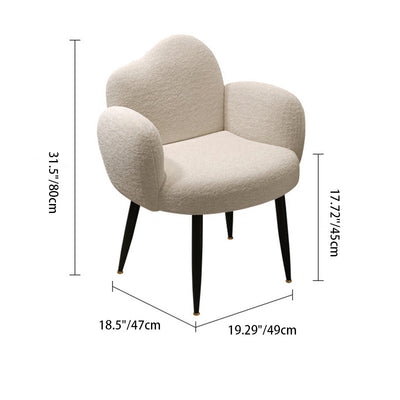 Contemporary Creative Round Upholstered Clouds Nylon Carbon Steel Vanity Stool Backrest For Bedroom