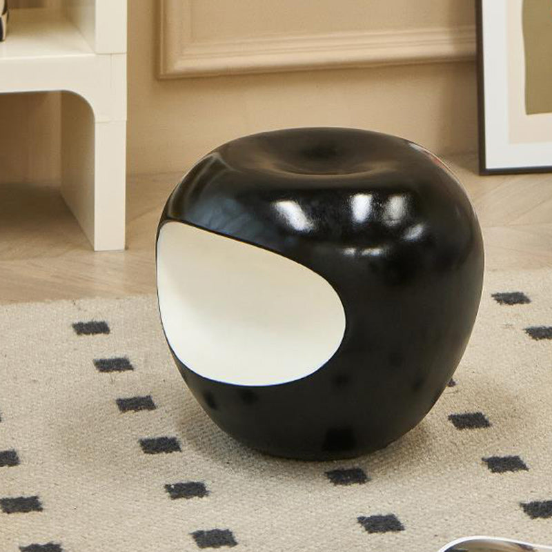 Modern Art Deco Apple Round Resin Chair Backless Armless For Bedroom