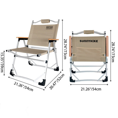 Modern Minimalist Square Oxford Fabric Aluminum Alloy Foldable Chair Backrest Armrest For Outdoor