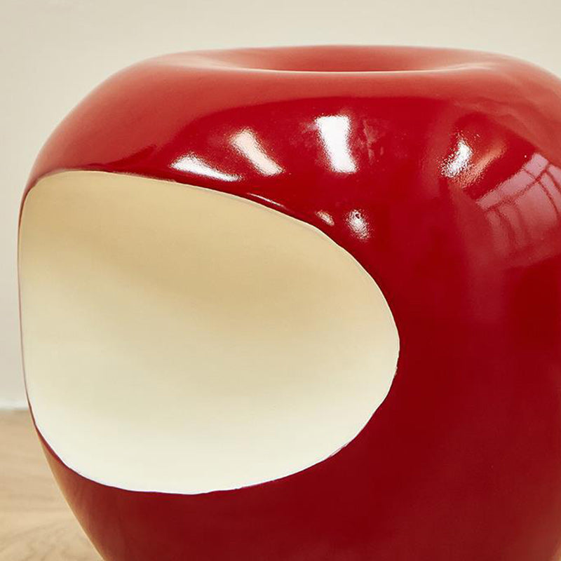 Modern Art Deco Apple Round Resin Chair Backless Armless For Bedroom