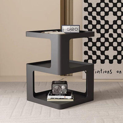 Modern Minimalist Square Iron Side Table 3-Tier For Living Room