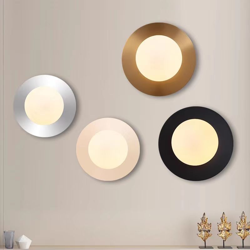 Modern Minimalist Round Orb Iron Glass 1-Light Wall Sconce Lamp For Living Room