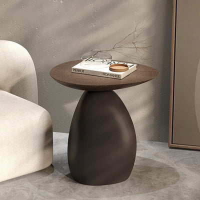 Contemporary Scandinavian Round Irregular Base Resin Coffee Table For Living Room