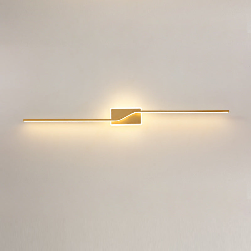 Modern Minimalist Bar Aluminum Silicone Acrylic LED Wall Sconce Lamp For Living Room