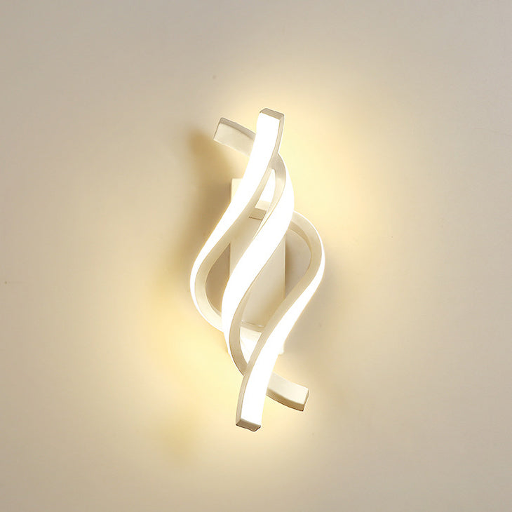 Modern Creative Aluminum Spiral Strip Design LED Wall Sconce Lamp For Living Room