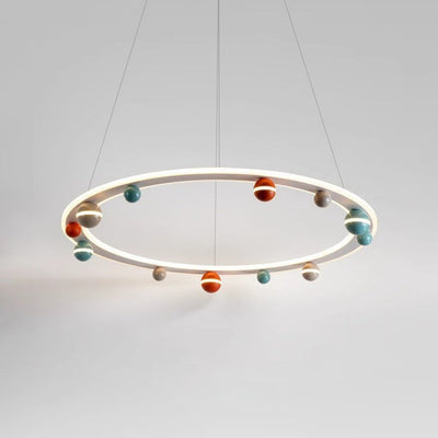 Contemporary Creative Aluminum Acrylic Rainbow Beans LED Island Light Pendant Light For Living Room