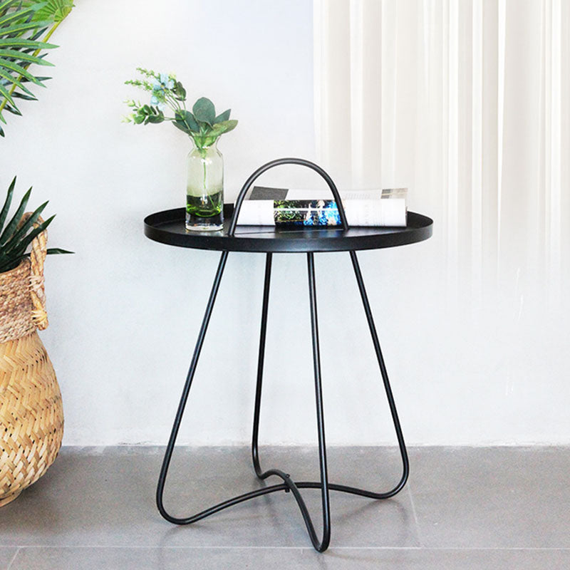 Modern Minimalist Round Metal Coffee Table For Living Room