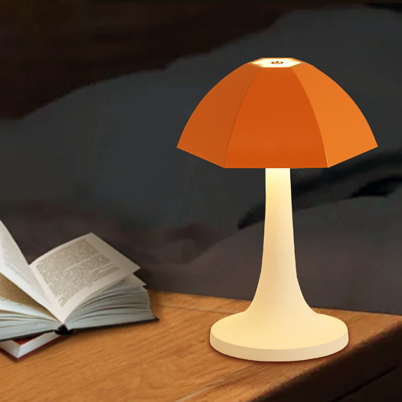 Contemporary Creative Iron Mushroom PE LED USB Table Lamp For Bedroom