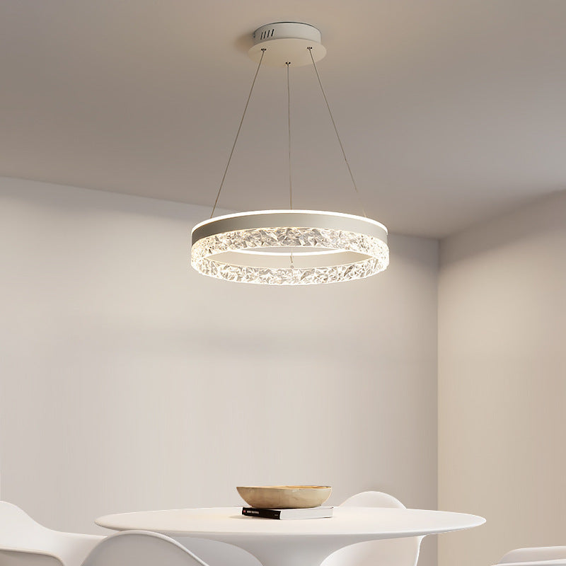 Modern Minimalist Circle Iron Acrylic LED Pendant Light For Bedroom