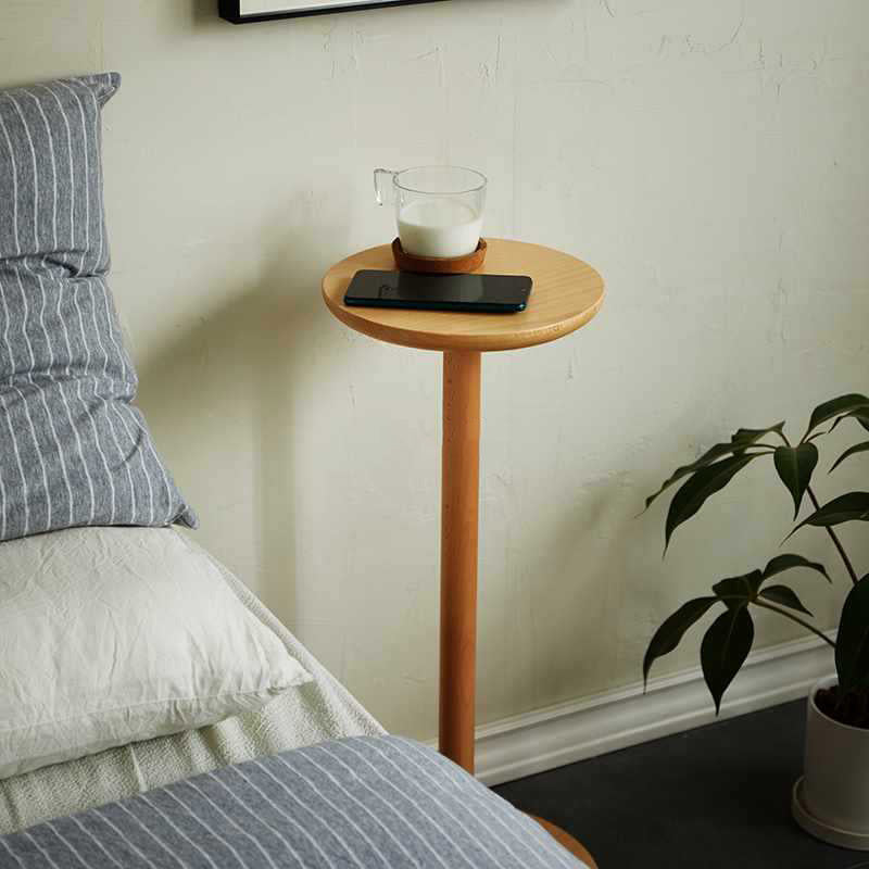 Modern Minimalist Round Wood End Table For Living Room