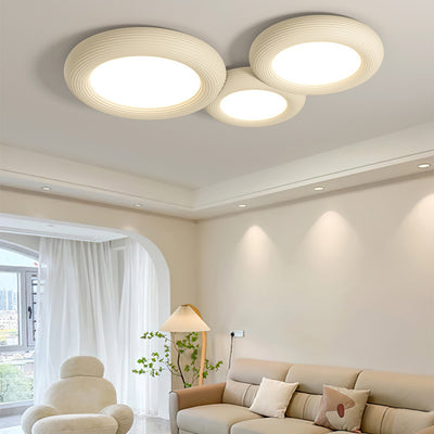 Modern Simplicity Iron Resin Acrylic Round Donut LED Flush Mount Ceiling Light For Living Room