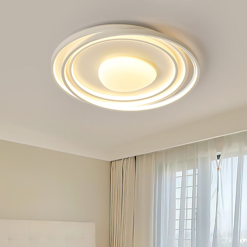 Modern Minimalist Round Iron Acrylic LED Flush Mount Ceiling Light For Living Room