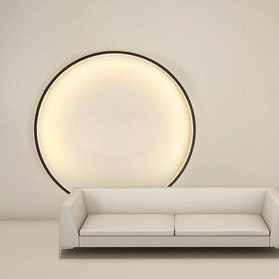 Modern Minimalist Aluminum Acrylic Round LED Wall Sconce Lamp For Bedroom