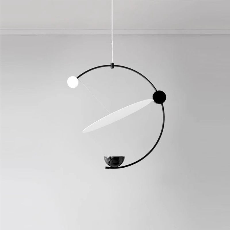 Contemporary Scandinavian Ring Hardware PC LED Pendant Light For Living Room