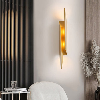 Modern Minimalist Rectangular Triangle Iron 2-Light Wall Sconce Lamp For Bedroom