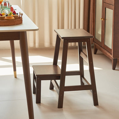 Modern Minimalist Rectangular Wooden Footrest Bar Stool Backless Armless For Dining Room