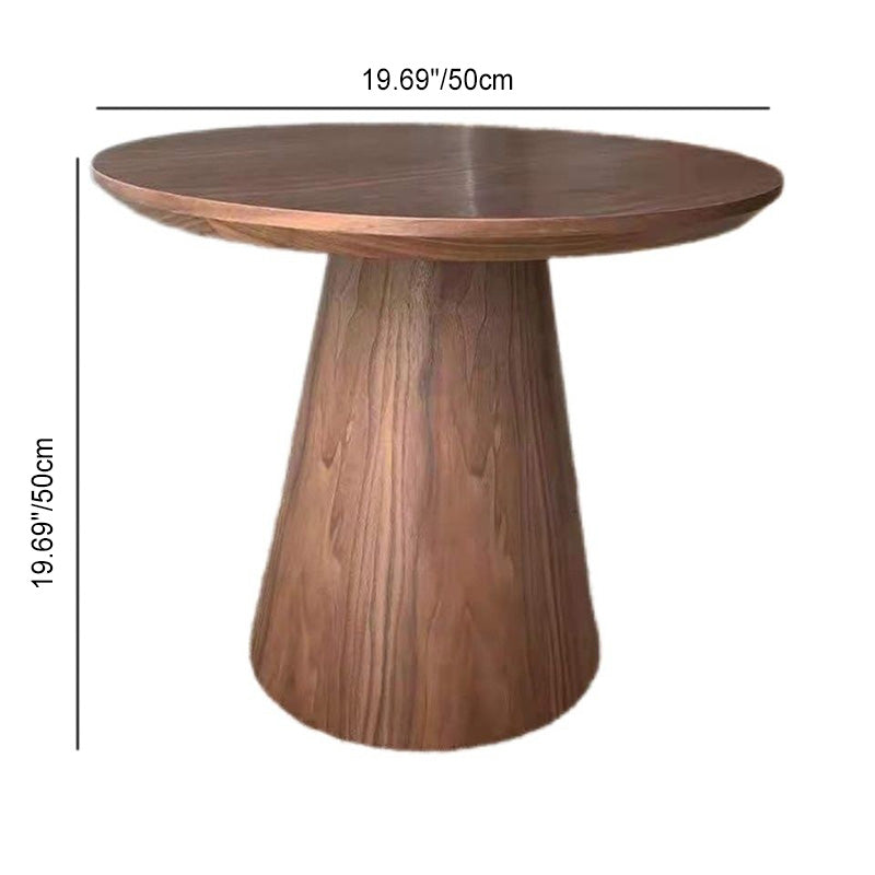 Contemporary Nordic Round Cone Column Base Wood Coffee Table For Living Room