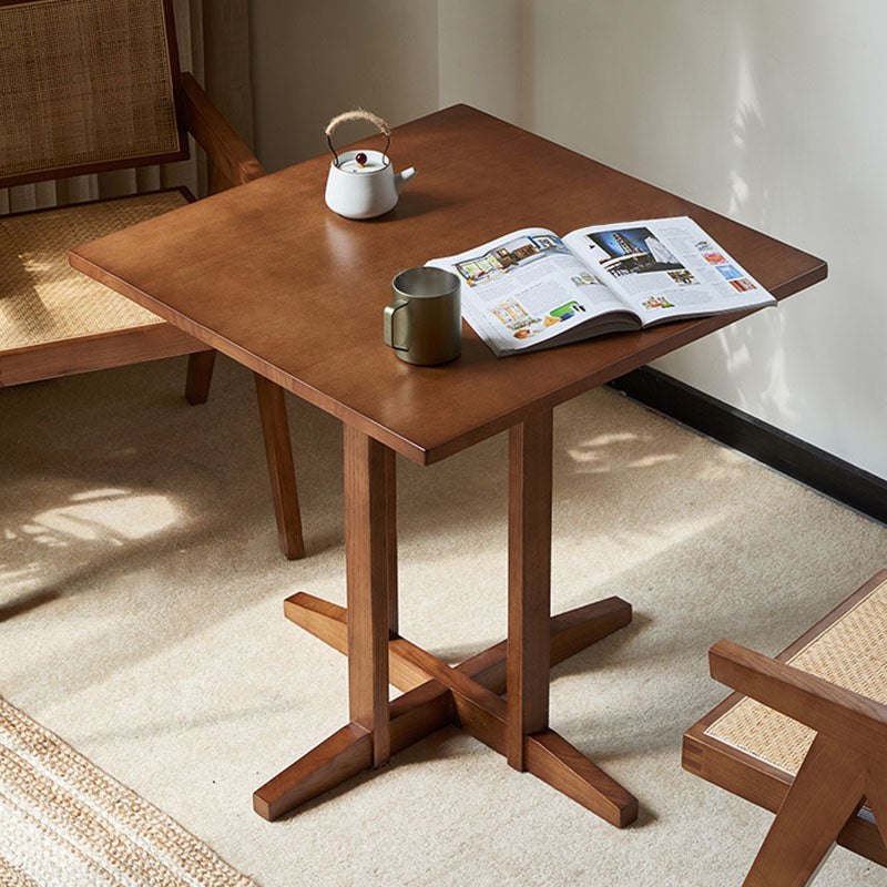 Modern Minimalist Square Cross Wood Coffee Table For Living Room