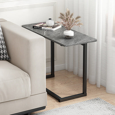 Contemporary Scandinavian Rectangular Tabletop Stainless Steel Plate Side Table 4-Leg For Living Room