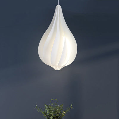 Contemporary Nordic Iron PVC Teardrop Petal 1-Light Pendant Light For Dining Room