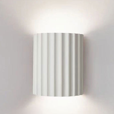 Contemporary Scandinavian Resin Half Column 2-Light Wall Sconce Lamp For Hallway