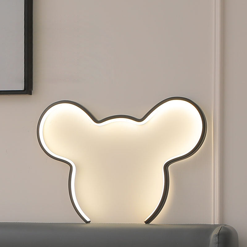 Contemporary Creative Cartoon Mouse Strip Aluminum Silicone LED Wall Sconce Lamp For Bedroom