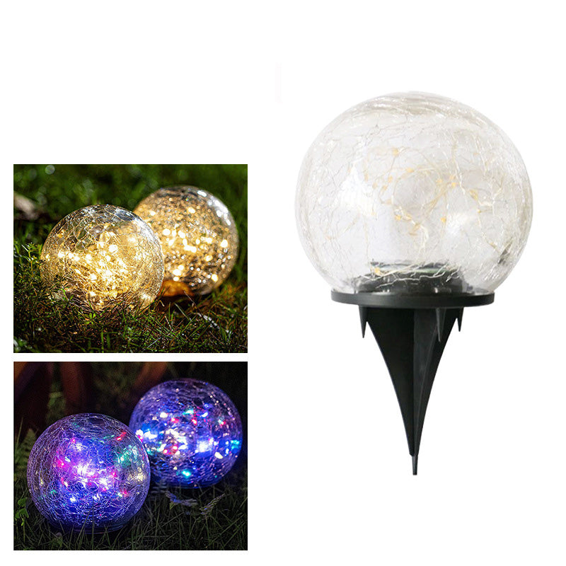 Modern Art Deco Waterproof Solar Plastic Copper Wire Glass Ball LED Landscape Lighting Outdoor Light For Garden