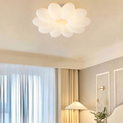 Contemporary Creative Floral Iron PVC LED Semi-Flush Mount Ceiling Light For Living Room