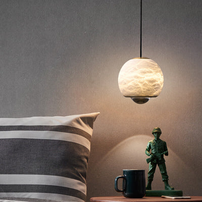 Moderne Macaron Cement Scalloped Shade 1-Licht-Pendelleuchte 