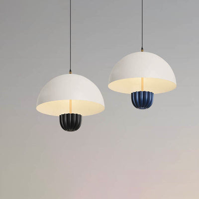 Contemporary Scandinavian Semi-circular Aluminum LED Pendant Light For Living Room