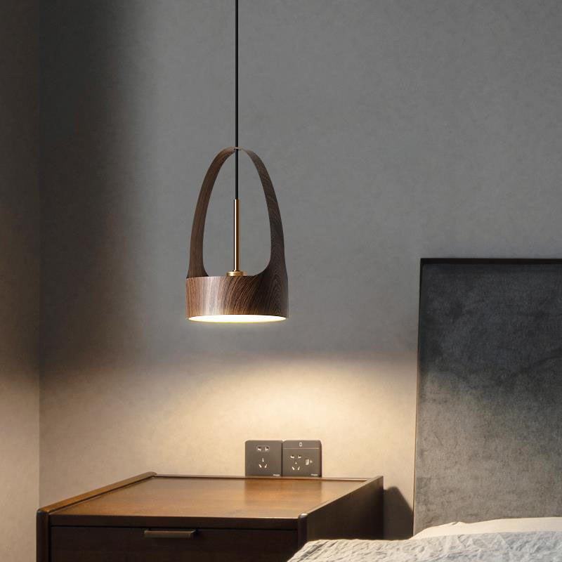 Contemporary Scandinavian Round Iron Acrylic LED Pendant Light For Bedroom