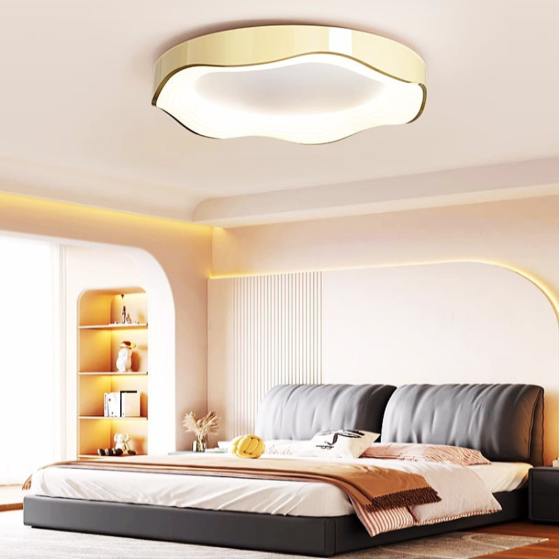 Contemporary Nordic Round Iron PVC LED Flush Mount Ceiling Light For Living Room