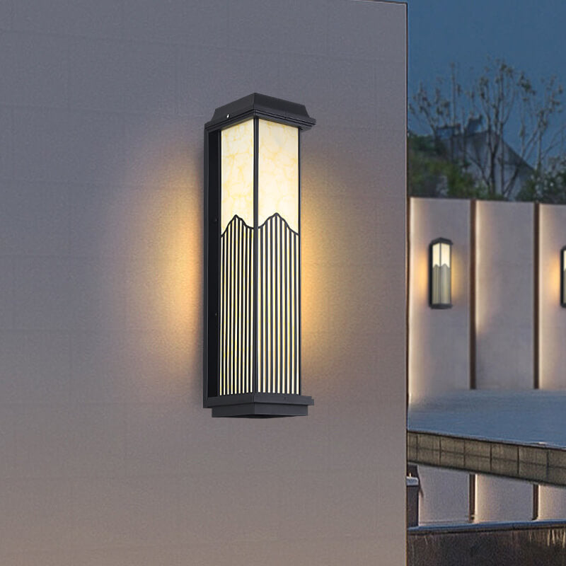 Applique murale LED rétro chinoise en aluminium, colonne rectangulaire, étanche, pour l&
