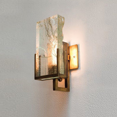 Modern Minimalist Linear Crystal Iron 1-Light Wall Sconce Lamp For Bedroom